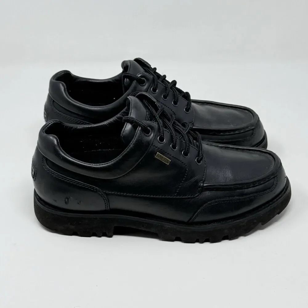 Rockport Lug Sole GoreTex Shoes Mens 9 M Black Leather Casual Hiking Gorpcore